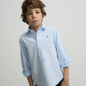 Camisa Polera Sport Kids Oxford Celeste Silbon