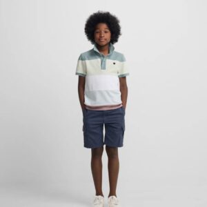 Polo Kids Raya Ancha Multicolor Verde Silbon