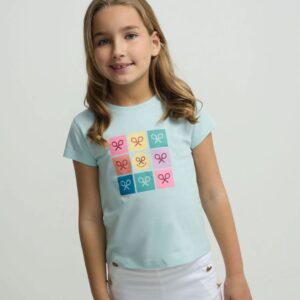 Camiseta Girl Raquetas Multicolor Azul Silbon
