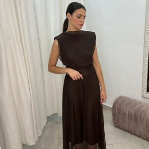 Vestido Midi Tul Hombreras