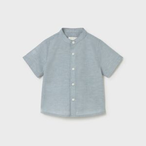 Camisa Con Lino y Cuello Mao Mayoral