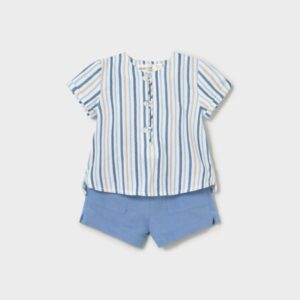 Conjunto Pantalón Corto Y Camisa Rayas Velero Mayoral