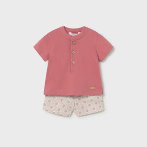 Conjunto Pantalón Corto Estampado Polo Terracota Mayoral