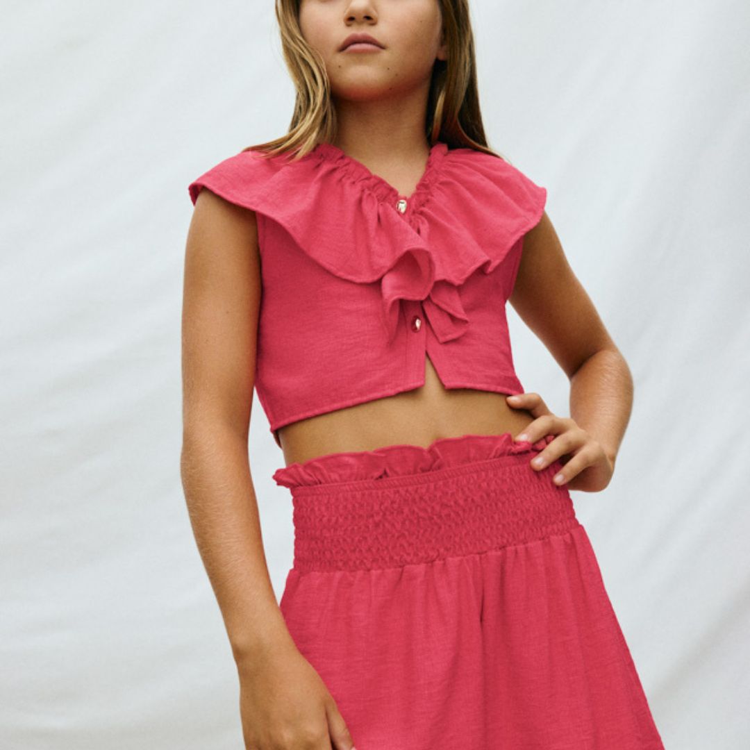 Conjunto Pantalón Corto Y Top Volante Mayoral