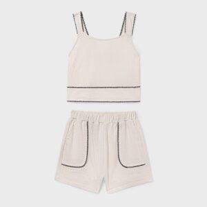 Conjunto Pantalón Corto Y Top Hueso Mayoral