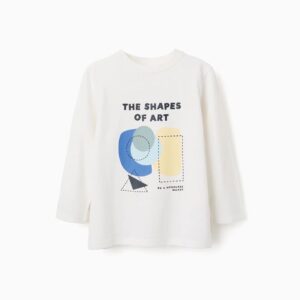 Camiseta Manga Larga Algodón Shapes Blanco Zippy