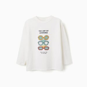 Camiseta Manga Larga Estampado Art of Looking Blanco Zippy