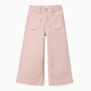 Pantalón Pierna Ancha Sarga Bolsillos Rosa Claro Zippy