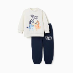Conjunto Chándal Estampado Bluey Blanco/Azul Zippy