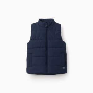 Chaleco Acolchado Forro Polar y Bolsillos Azul Marino Zippy