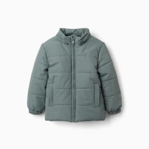 Plumífero Capucha Y Forro Polar Verde Zippy