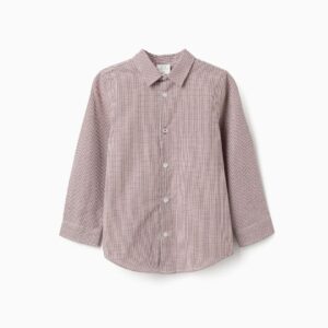 Camisa Manga Larga Estampado Vichy Marrón Zippy