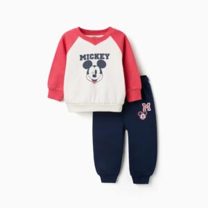 Conjunto Chándal Perchado Mickey Rojo/Blanco/Azul