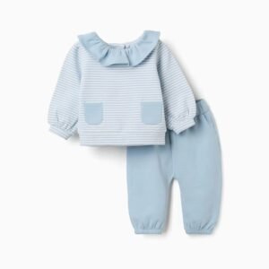 Conjunto Chándal Perchado Volantes Azul Claro Zippy