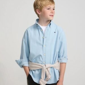 Camisa Sport Kids Clásica Denim Azul Claro Silbon